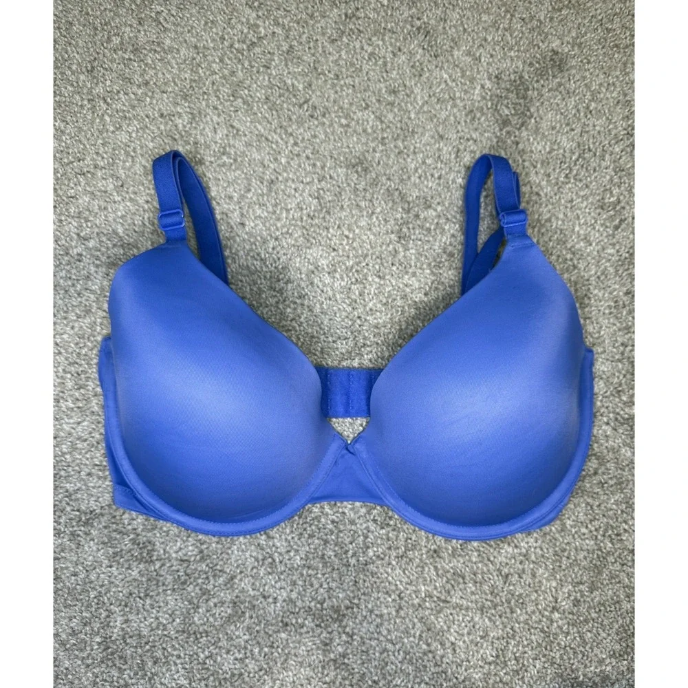 PINK Victoria's Secret Blue Wear Everywhere T-Shirt Lightly Lined Bra 34DDD